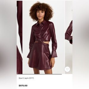 SIMKHAI Elias Leather Mini Shirt Dress